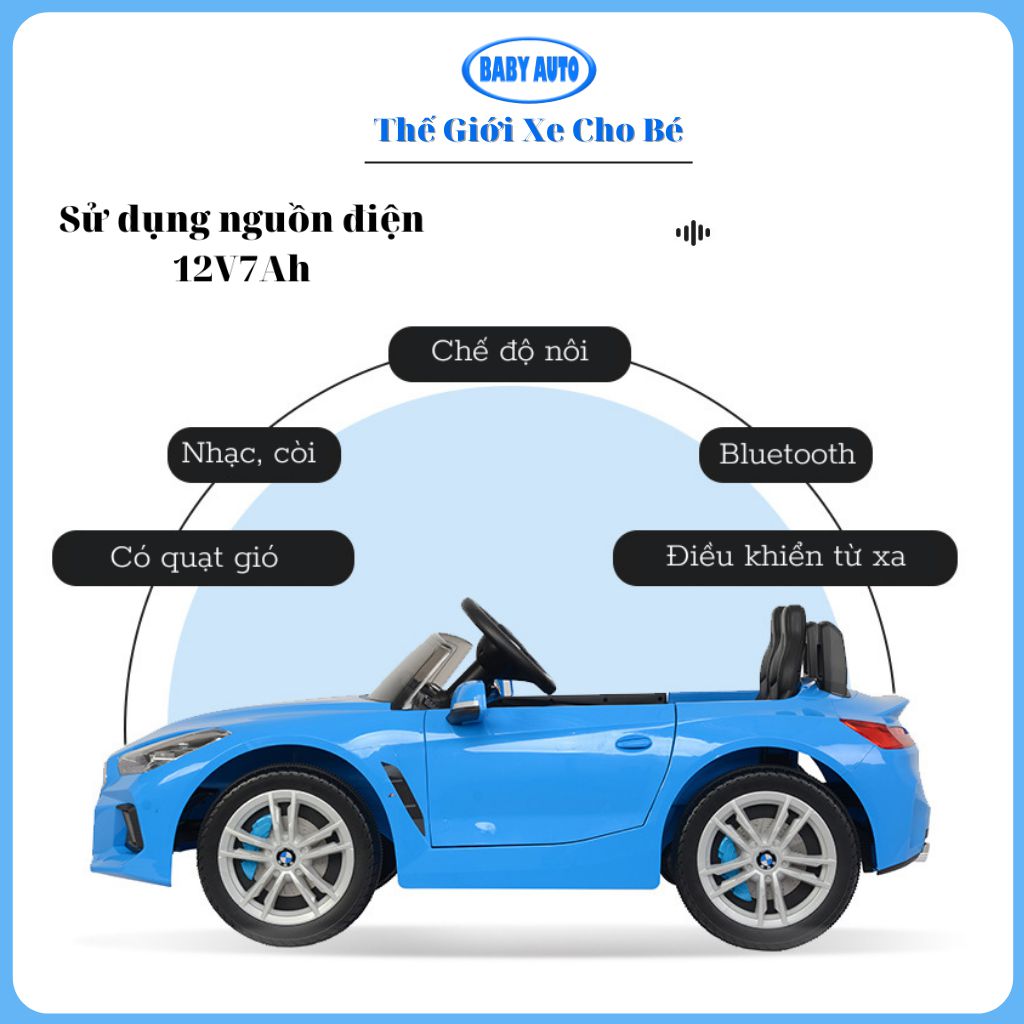 Xe ô tô điện trẻ em trang bị đa dạng tính năng tự lái, điều khiển từ xa, nhạc còi đèn...