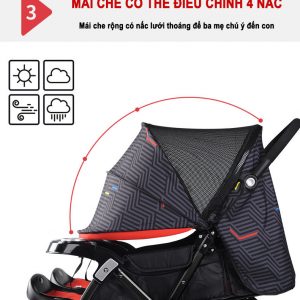 4 nấc chỉnh che nắng trên xe đẩy cho bé Baobaohao 703