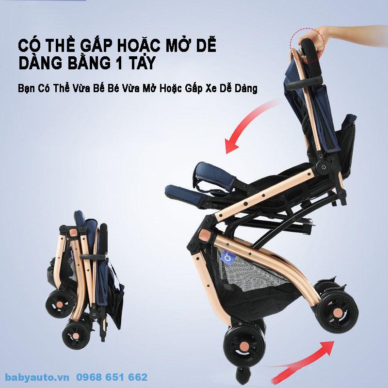 Gấp xe đẩy cho bé Baobaohao QZ1 dễ dàng bằng 1 tay