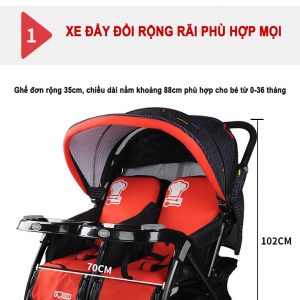 xe đẩy cho bé Baobaohao 703 xe đẩy đôi rộng rãi