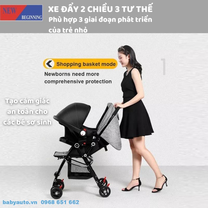 Xe đẩy 2 chiều cho bé K103X (5) Xe đẩy cho bé K103X đẩy 2 chiều 3 tư thế gấp gọn